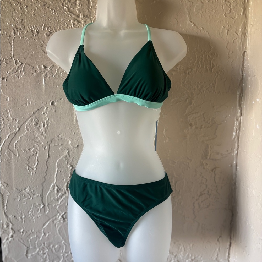 CUPSHE Bikini Set | Women’s V Neck Two Piece Swimsuit Crisscross Tie Back